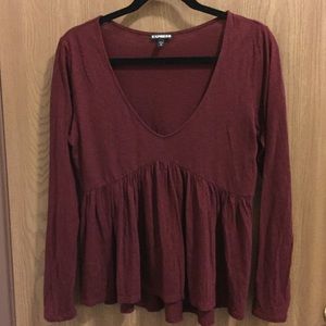 Deep Red Express Babydoll Top